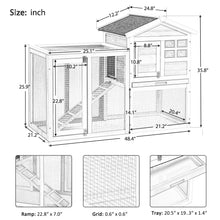 Load image into Gallery viewer, Natural Wood Pet House for Small Animals  Rabbit  Hutch, Orange
