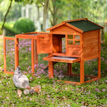 Load image into Gallery viewer, Natural Wood Pet House for Small Animals  Rabbit  Hutch, Orange