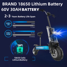 Load image into Gallery viewer, Electric Scooter   (60-85KM/H  / 6000W Dual Motor /  Foldable / 100KM  (63 MILES) RANGE )