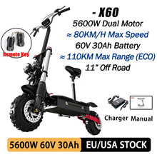 Load image into Gallery viewer, Electric Scooter  (5600W 2 Motors  Off Road 11inch Dual Motor Wheels)