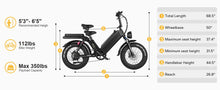 Load image into Gallery viewer, Electric Commuting Bike  (Super fun / 52V 60Ah /200Miles Long Range, / Peak 1200W Power / Adults )
