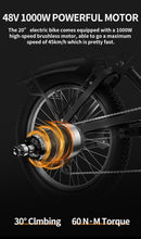 Load image into Gallery viewer, Folding Electric Mountain Bike  (1000W 48V -14AH Battery / 20 INCH Fat Tires)