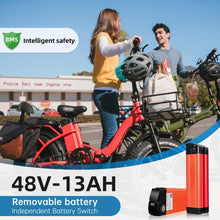 Load image into Gallery viewer, Electric Bike  (Adult ,/ 750W 48V 13AH Battery / Foldable / 20" x 4.0 Fat Tire  / 2 Seater)
