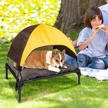 Load image into Gallery viewer, Outdoor Elevated DOG BED  (Foldable/With Removable Canopy Shade/Breathable Bed /comes with Carrying Bag For Camping)