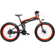 Load image into Gallery viewer, LANKELEISI EU Stock Electric Bike 48V 17.5AH 1000W Motor 26 Inch Fat Tire Folding Electric Bicycle Mountain Snow Off-Road Ebike