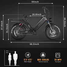 Load image into Gallery viewer, Electric Commuting Bike  (Super fun / 52V 60Ah /200Miles Long Range, / Peak 1200W Power / Adults )