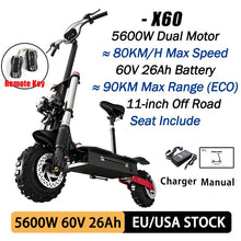 Load image into Gallery viewer, Electric Scooter  (5600W 2 Motors  Off Road 11inch Dual Motor Wheels)