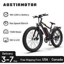 Load image into Gallery viewer, Electric Beach Bicycle   (750W Motor / 48V -13Ah Battery  / 26In 4.0 Fat Tire Mountain Bike)