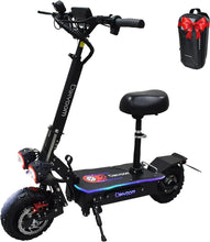 Load image into Gallery viewer, Electric Scooter with Seat   (5600W Dual Motor / 60V 27AH Battery  / Top Speed 80KM/H (49.7mi / hr) /11inch Off-road Tires /  Folding  /  for Adults too)
