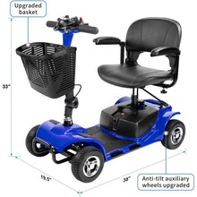 Load image into Gallery viewer, MOBILITY SCOOTER     (4 Wheel / Folding / Electric Powered Rechargeable Compact / Travel Scooter)

