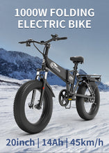 Load image into Gallery viewer, Folding Electric Mountain Bike  (1000W 48V -14AH Battery / 20 INCH Fat Tires)
