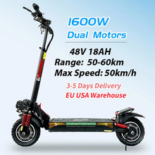 Load image into Gallery viewer, Electric Kick Scooter (2* Dual Motors / 800W /10INCH  OFF Road Tires / range 50-60km (31 to 37.3 miles)
