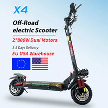 Load image into Gallery viewer, Electric Kick Scooter (2* Dual Motors / 800W /10INCH  OFF Road Tires / range 50-60km (31 to 37.3 miles)
