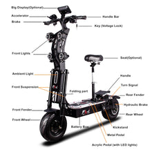 Load image into Gallery viewer, POWERFUL ELECTRIC SCOOTER (dual motor / 8000W / 13inch fat TIRES  / 72V )
